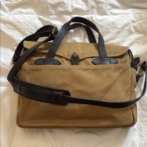 Filson tan twill briefcase